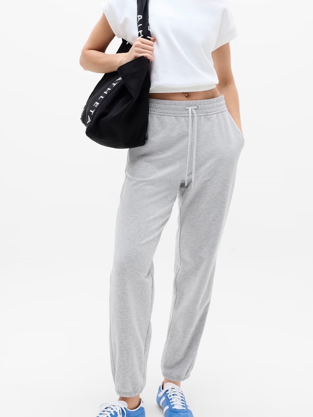 Athleta Light Gray High-Rise Drawstring Joggers Size Large - Picture 5 of 16